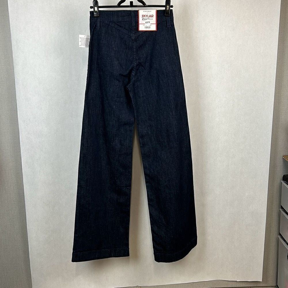 NEW Cruel Girl Denim Skylar Trouser Jeans Sky-High Rise Wide Leg Sz 34/17 Dark W